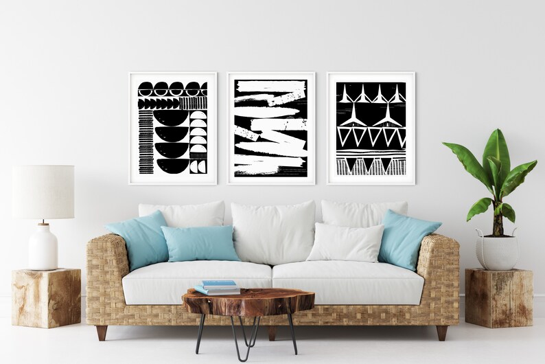 Abstract Art Black And White Abstract Download Abstract Print Modern Abstract Brush Stroke Circles