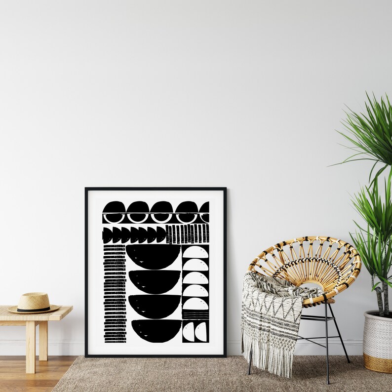 Abstract Art Black And White Abstract Download Abstract Print Modern Abstract Brush Stroke Circles