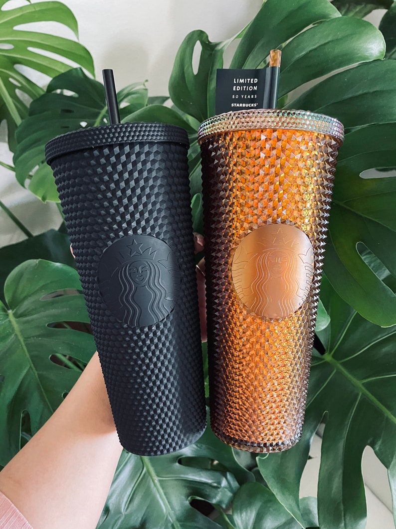 starbucks butter yellow studded tumbler