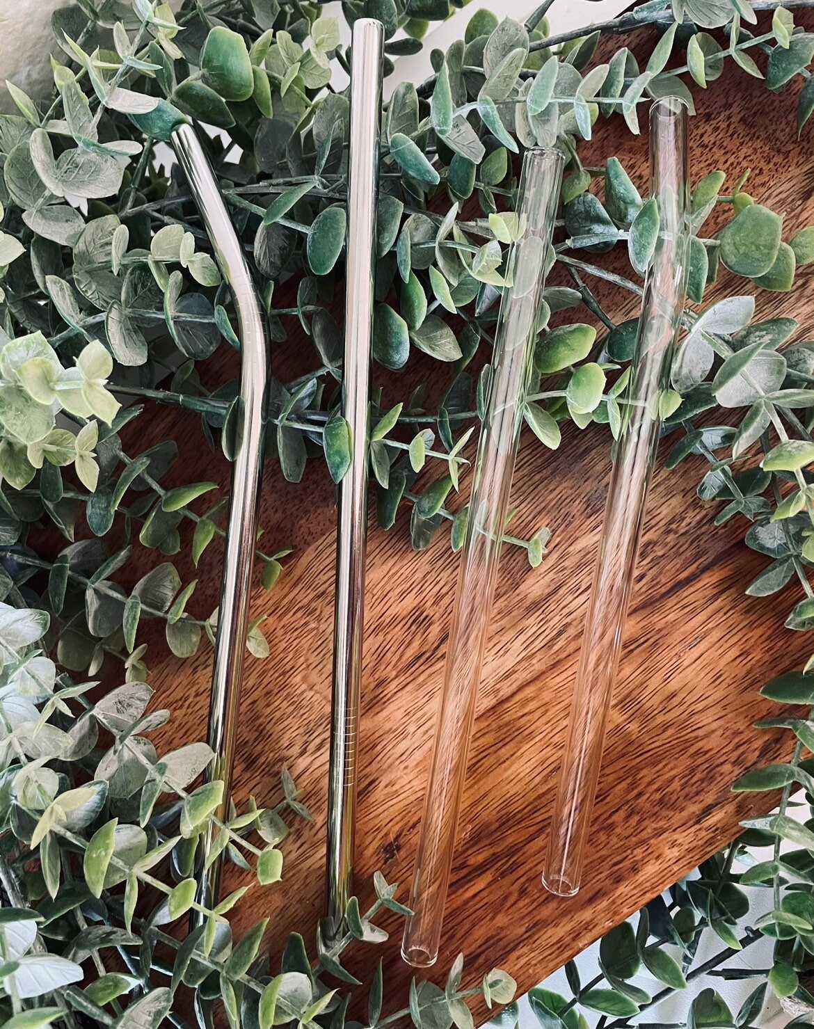 Bamboo lid glass stainless steel straw Etsy