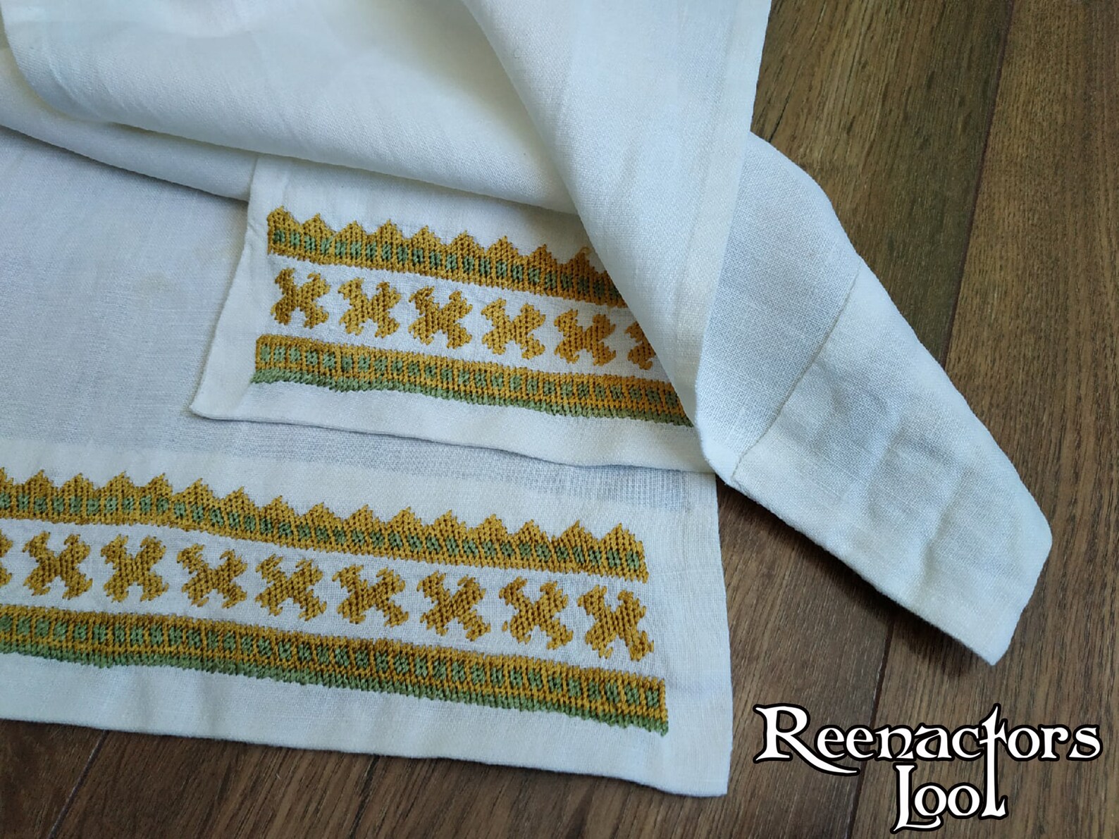 Embroidered towel Linen towel Medieval household items Etsy