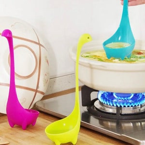 Loch Ness Monster Soup Spoon Creative Kitchen Supplies Long Handle Cartoon Dinosaur Soup Ladle Utensil Cooking Leaky Spoon