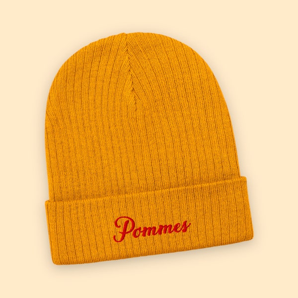 Pommes Beanie / Mütze / Strickmütze / Curryketchup / Currywurst / fair fashion