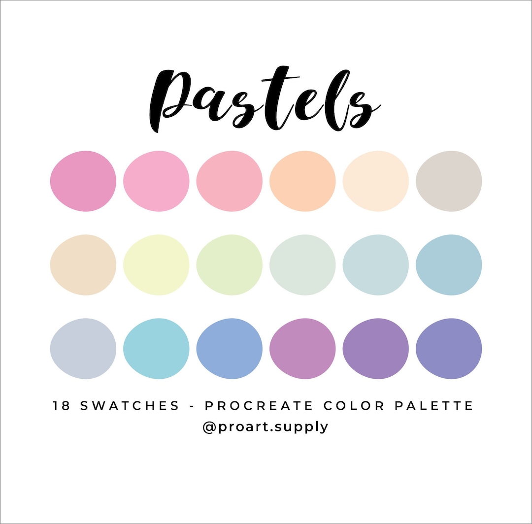 PASTEL PROCREATE Paleta de colores Códigos hexadecimales Rosa