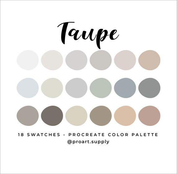 En Kosten Verzorgen TAUPE PROCREATE Kleurenpalet Hex Codes Tan Blauw Grijs - Etsy België