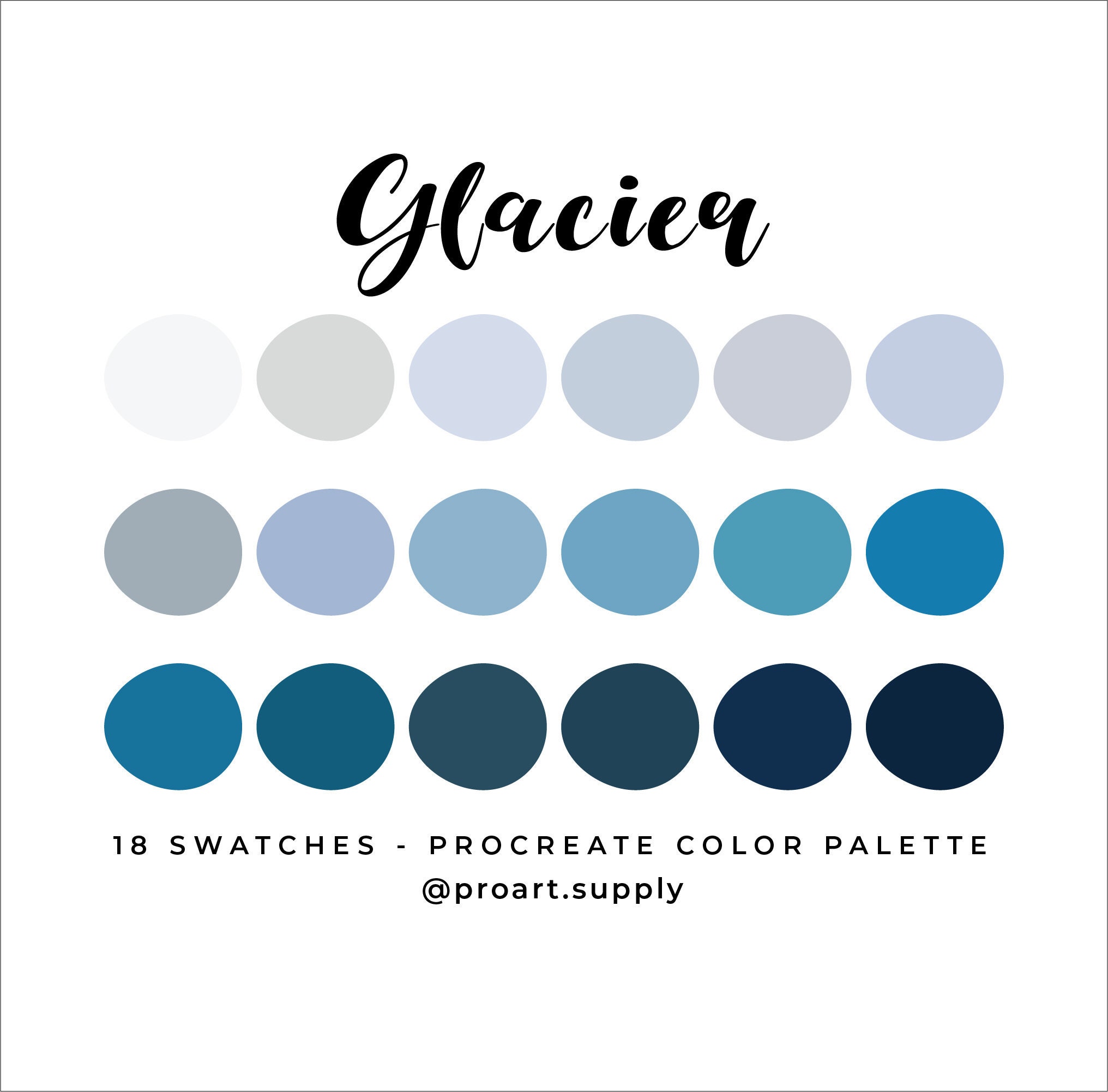 POWDER BLUE PROCREATE Color Palette Hex Codes Blue & Gray for iPad