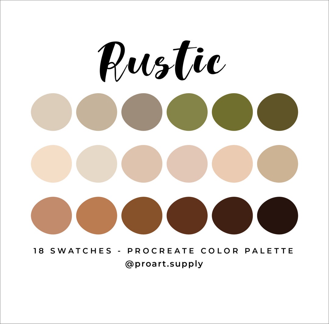 RUSTIC PROCREATE Color Palette Hex Codes Brown Tan Green -  Canada