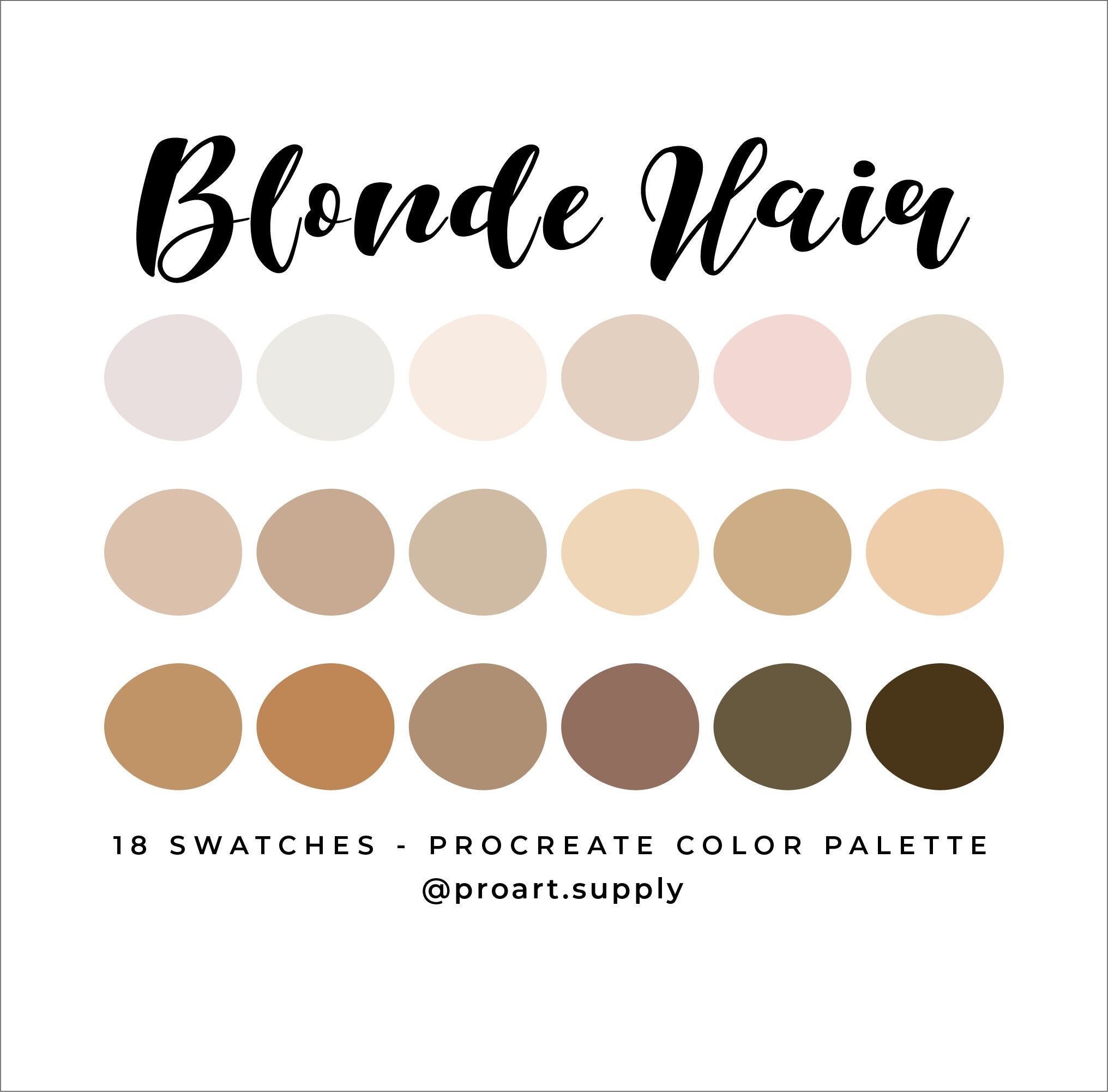 Blonde Hair Color Procreate Palette