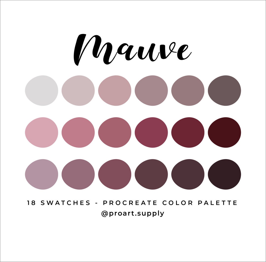 MAUVE PROCREATE Color Palette Hex Codes Pink Purple For IPad Digital 