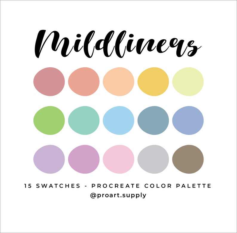 MILDLINER PROCREATE Color Palette Highlighter Colors Red Etsy