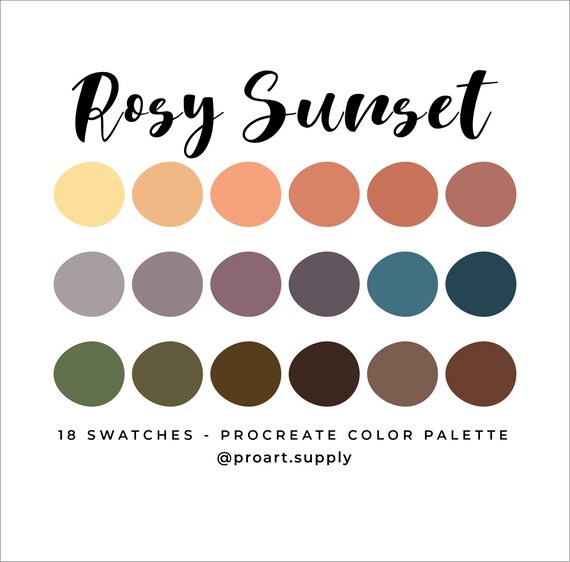 Rosy Sunset Procreate Color Palette Red Orange Yellow Etsy Rosy Sunset Procreate Color Palette Red Orange Yellow Etsy