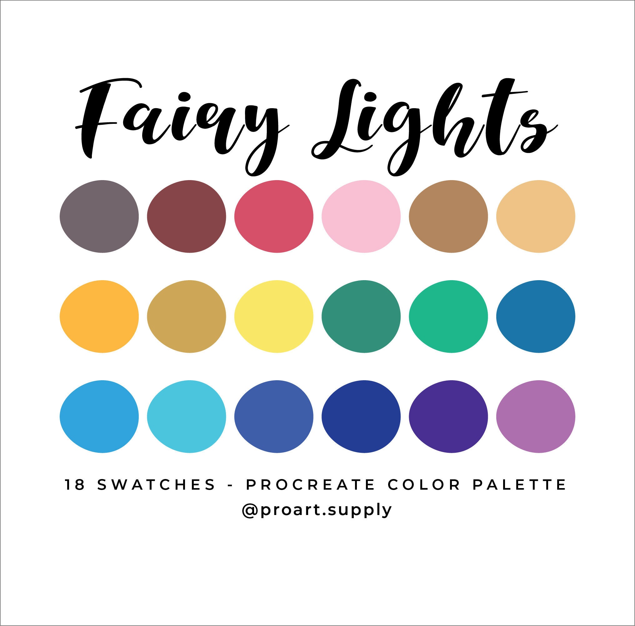 FAIRY LIGHTS PROCREATE Color Palette Hex Codes Gray, Red, Pink, Brown ...
