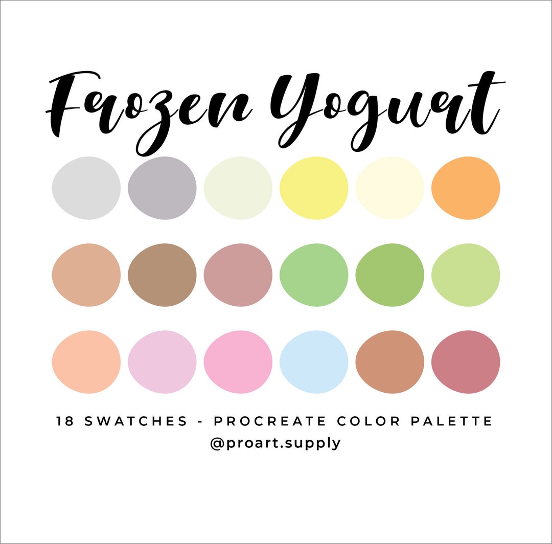 FROZEN YOGURT PROCREATE Color Palette Hex Codes Pink Etsy UK