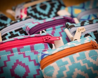 Notgroschen-Täschchen mit Reißverschluss für den Schlüsselbund – kleines Geldtäschchen aus Baumwolle, Geldgeschenk für Jugendliche