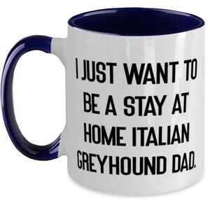 Italiaanse windhond mok papa hondenliefhebber, tweekleurige dubbelzijdige 11oz koffiekopje cadeau voor Vaderdag, verjaardag