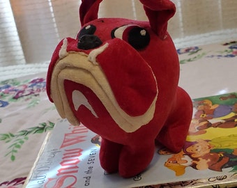 red bulldog stuffed animal