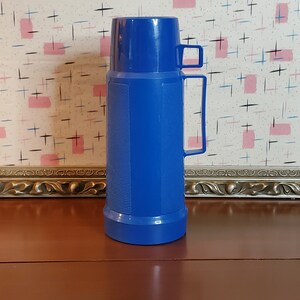 Holiday Blue Thermos Made in Brentwood England Thermos Limited .45