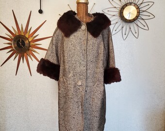 1950s Angora Wool Coat Mouton Fur Collar & Cuffs 1950s Cold - Etsy