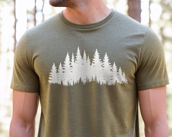 Forest Shirt, Pine Tree Shirt, Shirt for men & women, Fathers Day Gift, Husband Gift, Hunting shirt, Hiking T-shirt, Outdoor Nature for him