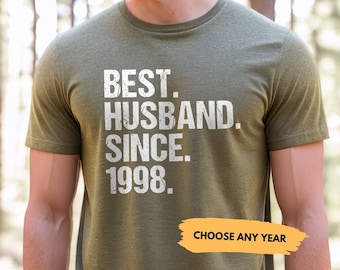 25th Anniversary gifts for husband, 25th Wedding Anniversary, Best Husband Since 1998, 25th Anniversary Shirt,Funny Anniversary Gift for him