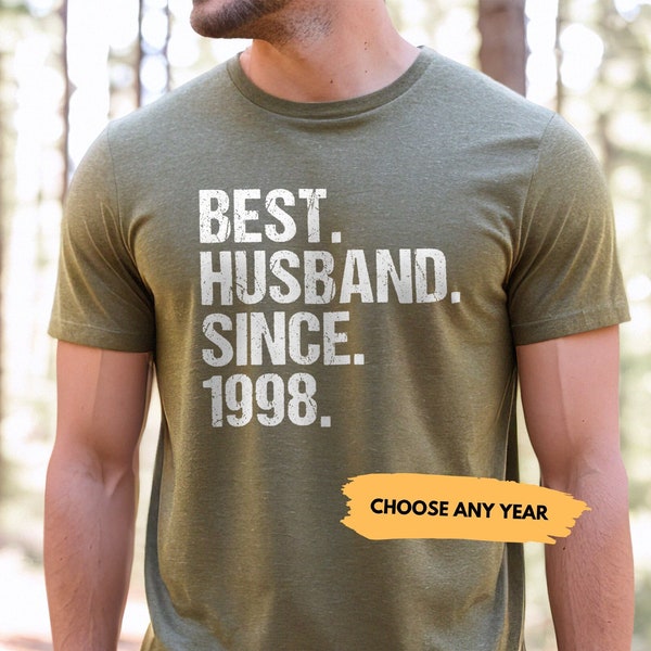 25th Anniversary gifts for husband, 25th Wedding Anniversary, Best Husband Since 1998, 25th Anniversary Shirt,Funny Anniversary Gift for him
