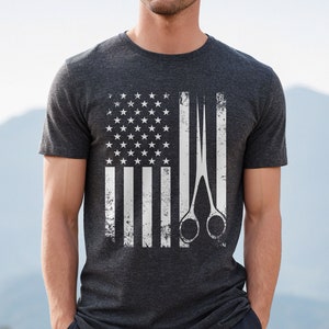 Barber Gift, Barber Shirt, Gift for Barber, Barbershop Shirt, Hairdresser Shirt, Salon Shirt, Barber Shop Gift, Barber American Flag shirt