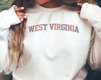 West Virginia Sweatshirt, West Virginia Sweater, Cute West Virginia, WV State, Vintage Retro West Virginia Hoodie, Virginia Gift (spring)
