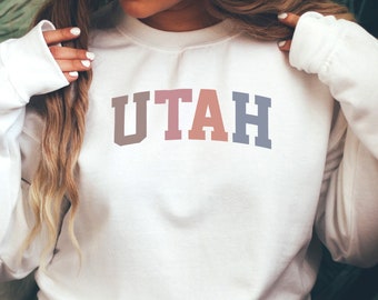 Utah Sweatshirt, Utah Sweater, Cute Utah Shirt, State of Utah, Vintage Retro Utah Hoodie, Utah Gift (spring colors)