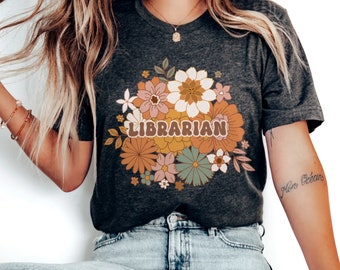 Librarian Shirt, Boho Floral Librarian Tshirt, Library staff, Matching Library Shirt, Summer Reading Program,Library team Shirts for her/him