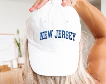 New Jersey Embroidered Mens Fit Baseball Cap, Travel Souvenir Unisex State Hat