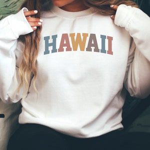 Hawaii Sweatshirt, Hawaii Sweater, Cute Hawaii Shirt, State of Hawaii, Vintage Retro Hawaii Hoodie, Hawaii Gift (summer colors)