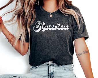 Retro America Patriotic Shirt, Vintage Fourth of July Shirt, July 4th Shirt, Patriotic Tee, USA Shirt, Independence Day, America Shirt