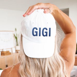 GIGI Embroidered Hat, New Grandma Gift, Baby Announcement Baseball Cap (Mens Fit) Choose your Thread color, Christmas Birthday Mothers Day