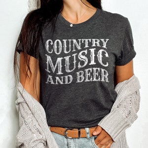 Country Music Shirt, Country Girl Gifts, Country Concert, Country Music & Beer Western Shirt, Rodeo Shirt, Nashville Music,Raised on Country