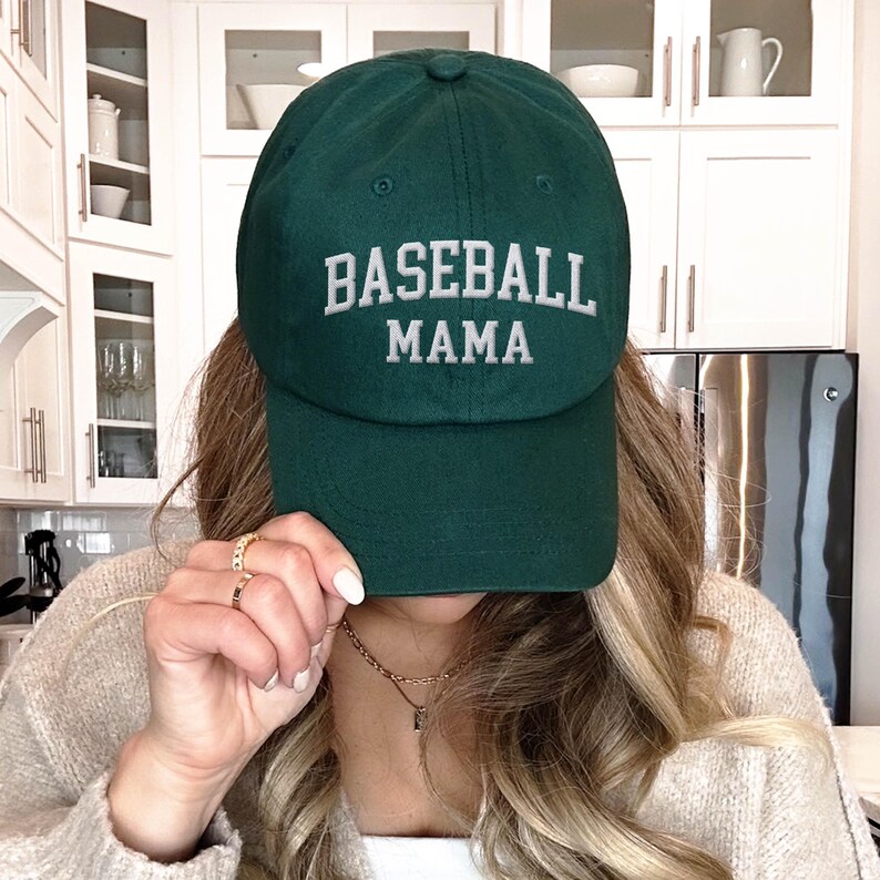 Casquette brodée Baseball Mama, casquette de baseball pour homme, casquette T-Mom, tenue de baseball pour le jour du match en famille, cadeau de fête des mères maman mignonne pour elle image 8