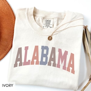 Comfort Colors® Alabama Shirt, State of Alabama Shirt, Travel Shirt for him or her, Cute Alabama TShirt, Vintage Retro AL Trip tee (Spring)