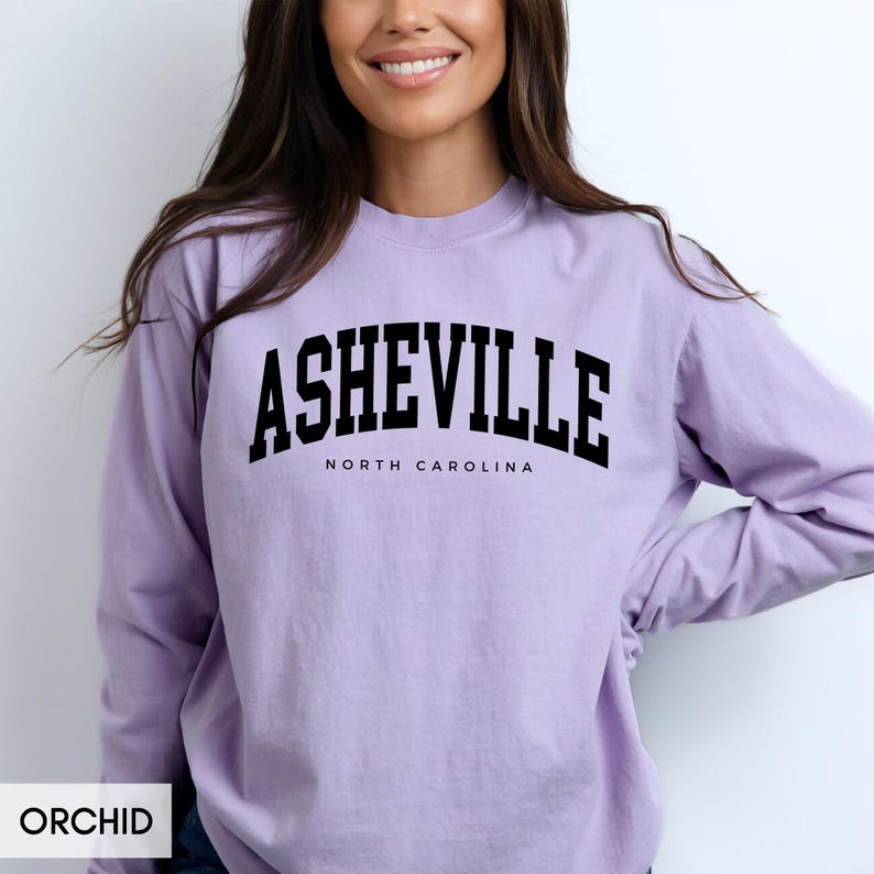 Comfort Colors® Asheville North Carolina LONG Sleeve Shirt, Family Vacation Souvenir, Group Trip Matching NC tees, for women or men image 8