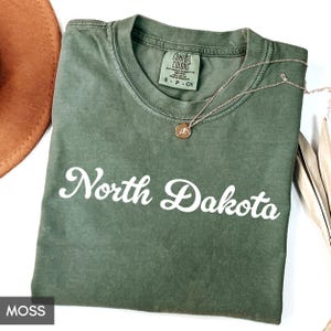 Comfort Colors® North Dakota Shirt, State of North Dakota Shirt, North Dakota gift for him or gift her, ND TShirt, Vintage Retro Dakota Tee