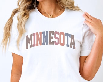 Minnesota Shirt, State of Minnesota Family Vacation outfit, MN gift for him or her, Minnesota TShirt, Retro style Cute Minnesota Tee (Spring