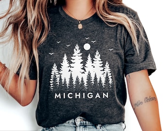 Michigan Shirt, Michigan T-Shirt, Womens Michigan Shirt (Unisex), State of Michigan Gift, Michigan Vacation Tee, Michigan Nature Shirt Men