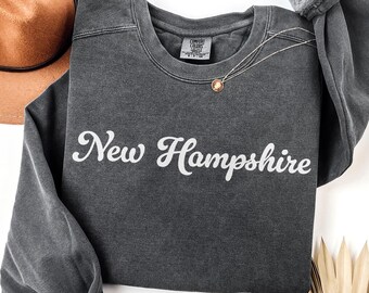 Comfort Colors® New Hampshire Sweatshirt, New Hampshire Crewneck, State of New Hampshire Gift for him or her, Vintage Retro New Hampshire