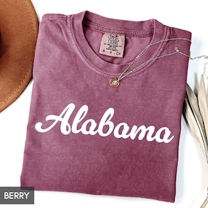 Comfort Colors® Alabama Shirt, State of Alabama Shirt, Alabama gift for him or gift her, Cute Alabama TShirt, Vintage Retro Alabama Tee