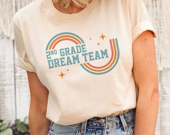 Equipo de ensueño de segundo grado, camisetas para maestros, camisetas retro para maestros, equipo de regreso a clases, equipo de maestros de segundo grado, nuevo maestro, maestros a juego