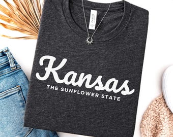 Kansas Shirt, Sunflower State of Kansas Family Vacation outfit, KS gift for him or her, Kansas TShirt, Vintage Retro style Cute Kansas Tee