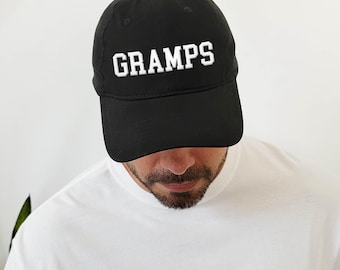 GRAMPS Embroidered Hat, New Grandpa Gift, Baby announcement reveal, Baseball Cap personalized color, Christmas Birthday or Fathers Day