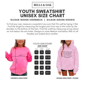 Custom YOUTH Sweatshirt, Personalized Kids Hoodie, Your Text or Logo, Gildan® Brand Crewneck, Christmas or Birthday for children image 9