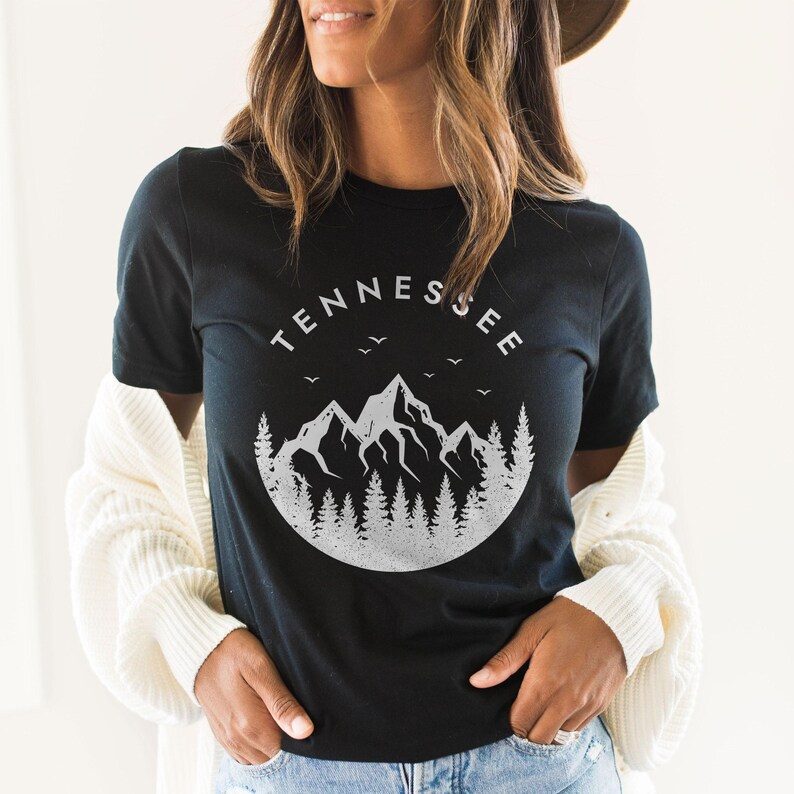 Tennessee Shirt, Tennessee T-Shirt, Womens Tennessee Shirt (Unisex), State of Tennessee Gift, Tennessee Vacation Tee, Tennessee Nature Shirt Black