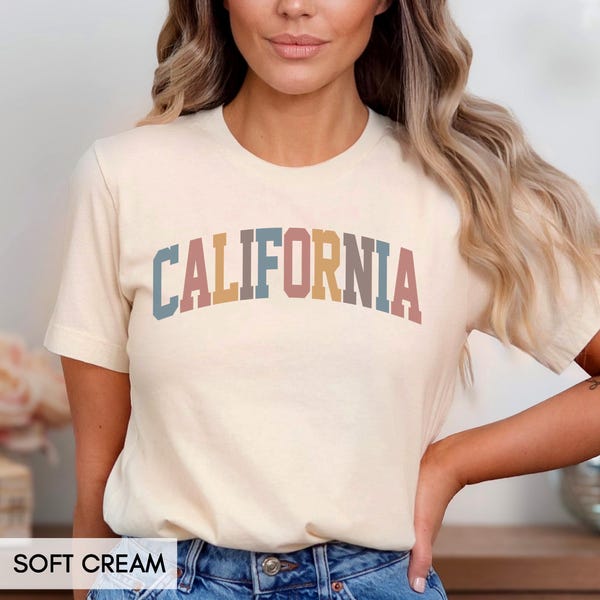 California Shirt, State of California Family Vacation outfit, CA gift him or her, California TShirt, Retro style Cute California Tee (Summer