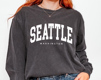 Comfort Colors® Seattle Washington LONG Sleeve Shirt, Family Vacation Souvenir, State of Washington Group Trip Matching WA tees women or men