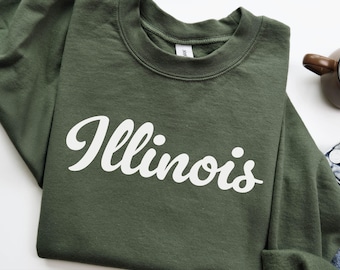 Illinois Sweatshirt, Illinois Crewneck, State of Illinois Gift for him, Illinois gift her, Vintage Retro Illinois Hoodie, Illinois Sweater